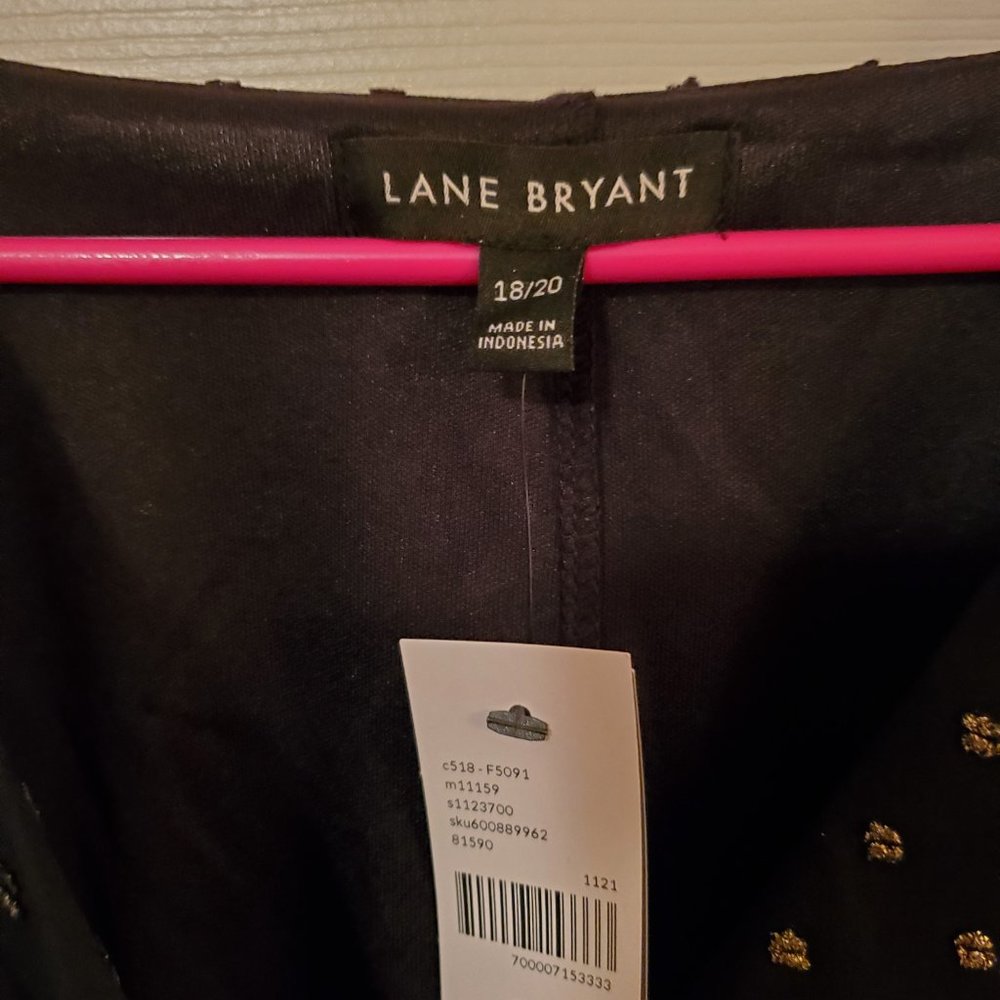 Lane Bryant Size Womens 18/20 Black with Gold Dots Top NWT - Picture 2 of 4